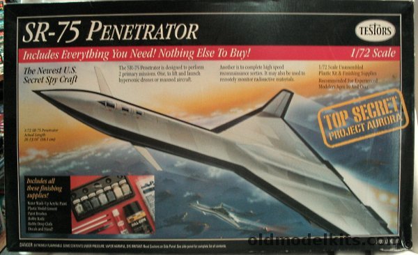 Testors 1/72 SR-75 Penetrator Spyplane, 980 plastic model kit
